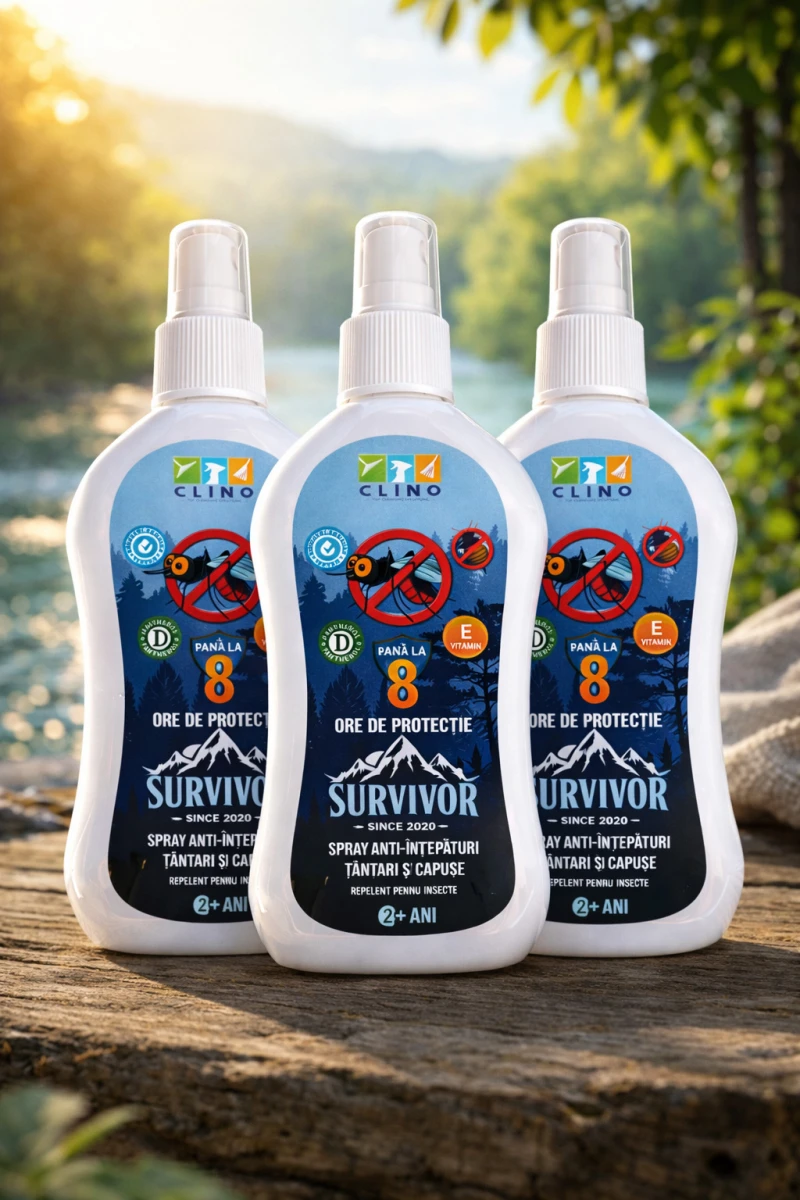 Pachet 3 X Survivor Spray Repelent Clino anti-intepaturi tantari si capuse 100ml